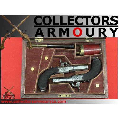 Historical Cased Set Of English Percussion Pocket Pistols By John Manton